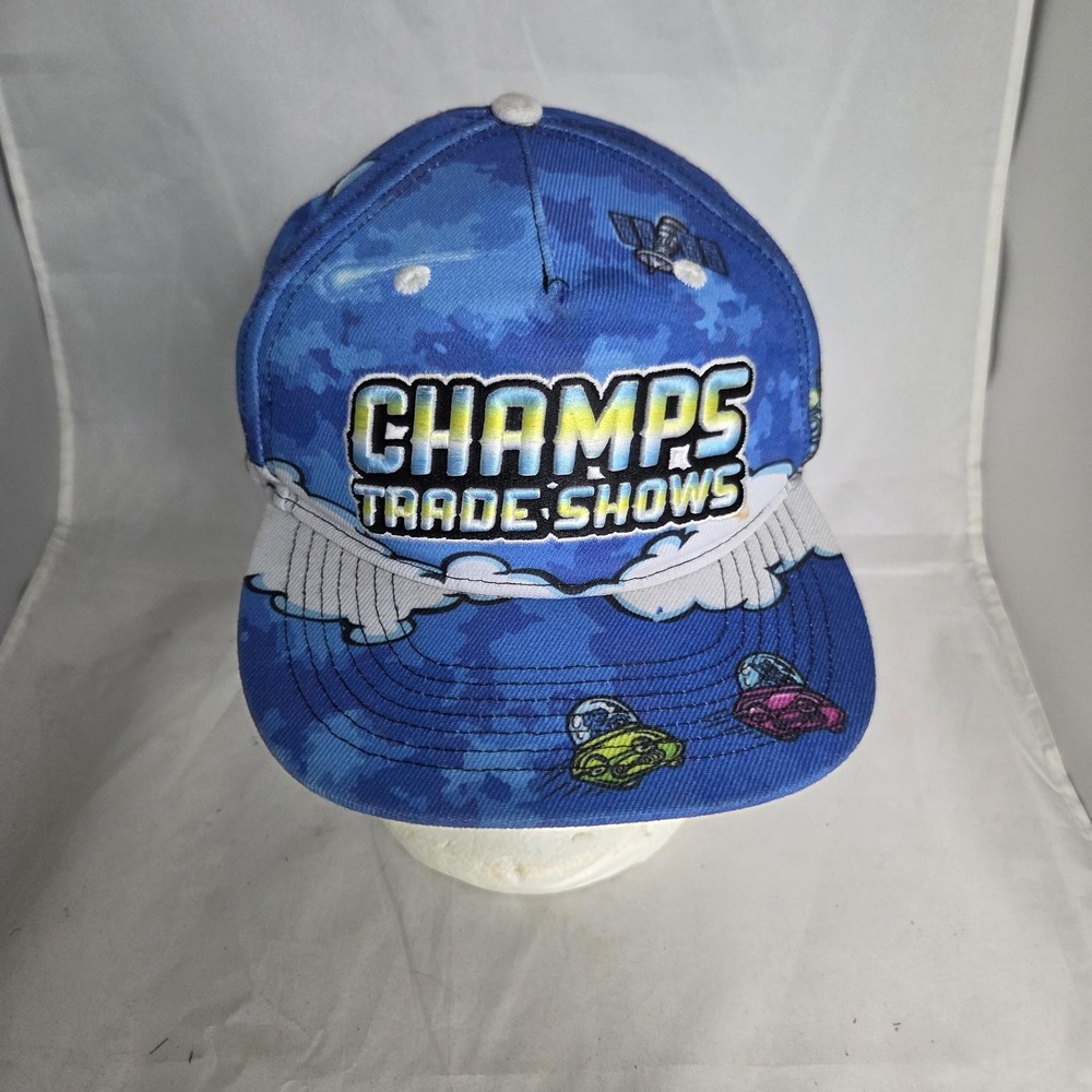 SeedleSs Champs Trade Shows Hat Cap Snap Back Mens Blue Space Camo Graphic